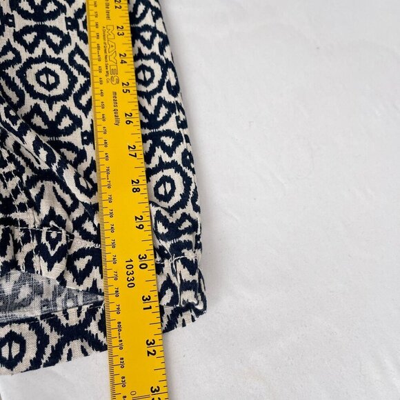 Cali1850 Navy White Smocked Drawstring Waist Wide Leg Pants Linen Blend Women S - Picture 16 of 16